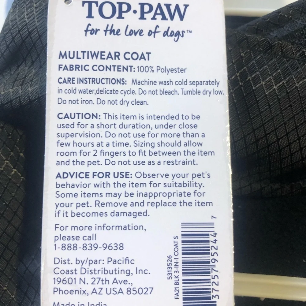 New Helios dog jacket black shark 750 S
